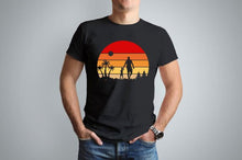 Father's Day Tshirt with Round Retro Sunset