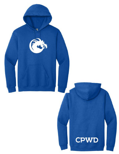 CPWD Hoodie Large Logo and words on back