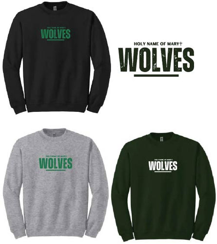 ***NEW*** HNOM Wolves Distressed Logo Crew Neck Sweater