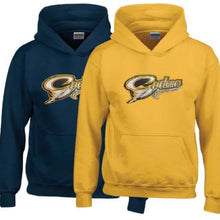 Navy and gold hoodies with CYCLONES logo embroidered