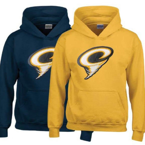 Navy and gold hoodies with CYCLONES cyclone 