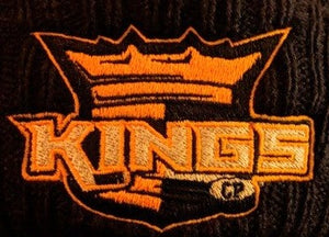 Embroidery example of KINGS hockey logo