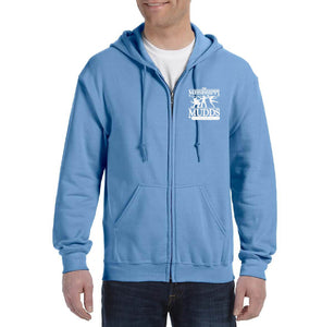 Light Blue Mississippi MUDDS Zip up embroidered hoodie